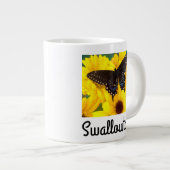Schmetterling aus schwarzem Frack Jumbo-Tasse (Vorderseite Rechts)