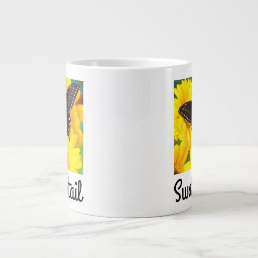 Schmetterling aus schwarzem Frack Jumbo-Tasse (Vorderseite)