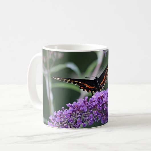 Schmetterling aus schwarzem Frack Kaffeetasse (Vorderseite Links)