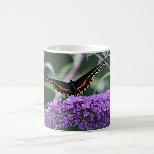 Schmetterling aus schwarzem Frack Kaffeetasse (Mittel)