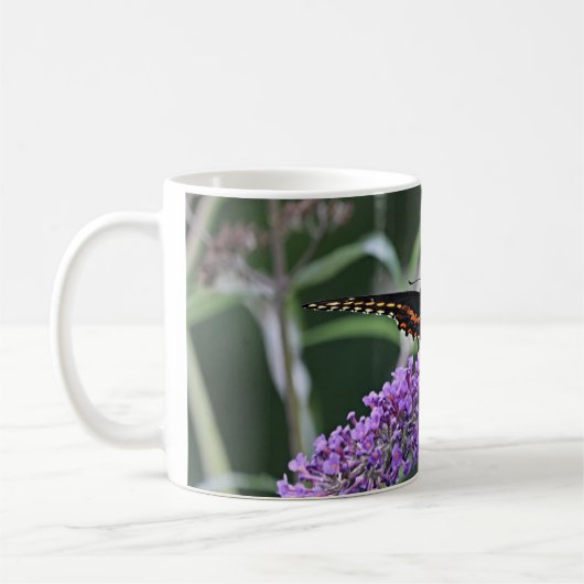 Schmetterling aus schwarzem Frack Kaffeetasse (Links)
