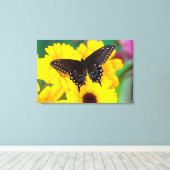 Schmetterling aus schwarzem Frack Leinwanddruck (Insitu (Holzboden))