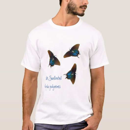 Schmetterling aus schwarzem Frack T-Shirt (Vorderseite)