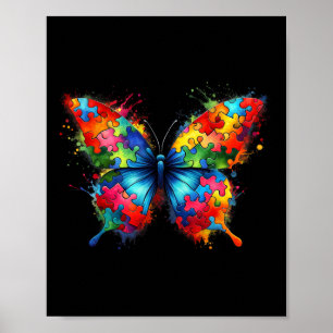 Schmetterling Autism Awareness Bunt Autistisch Poster
