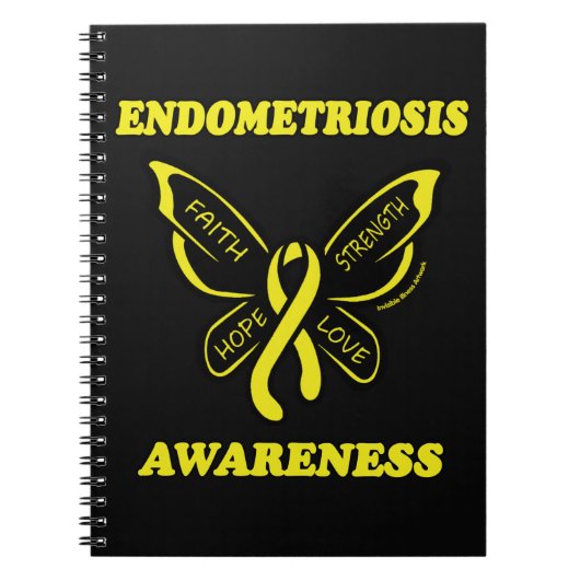 Schmetterling/Awareness..Endometriose-Notebook Notizblock (Vorderseite)