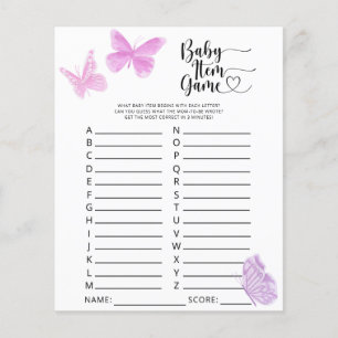 Schmetterling - Baby Item Game. Baby Shower Game