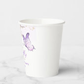 Schmetterling-Baby-Party mit Blumenmuster Pappbecher (Links)