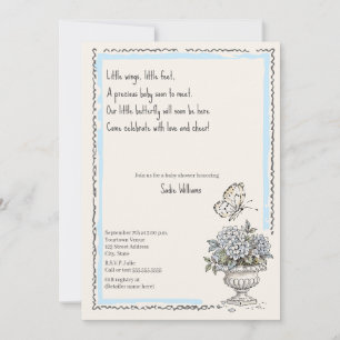 Schmetterling Baby Shower Cottagecore Coquette Mäd Einladung