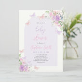 Schmetterling Baby Shower Einladung (Stehend Vorderseite)