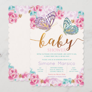 Schmetterling Baby Shower Einladung