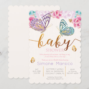 Schmetterling Baby Shower Einladung