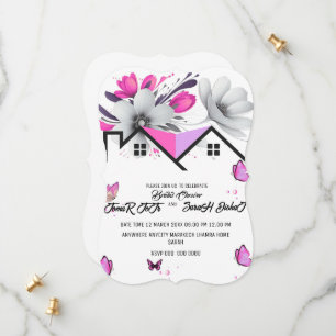 Schmetterling Baby Shower Einladung, Rosa Lila Po Save The Date