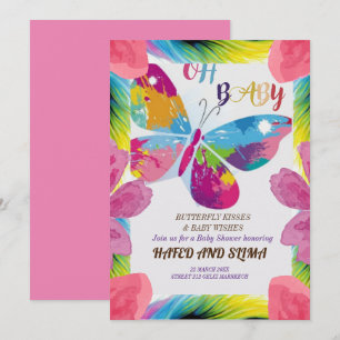 Schmetterling Baby Shower Einladung, Schmetterling Einladung