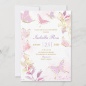 Schmetterling Baby Shower Einladung Vorlage (Vorderseite)