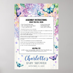 Schmetterling Baby Shower Foto Prop Rahmen Schaums Poster