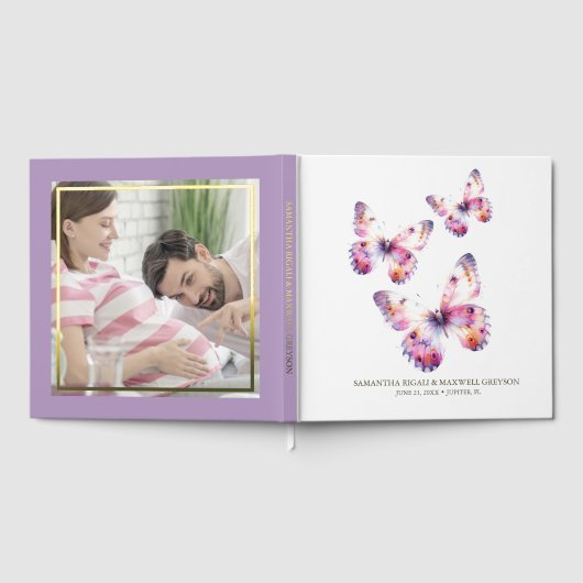 Schmetterling Baby Shower Gästebuch (Voll)
