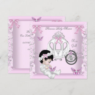 Schmetterling Baby Shower Mädchen Prinzessin Karos Einladung