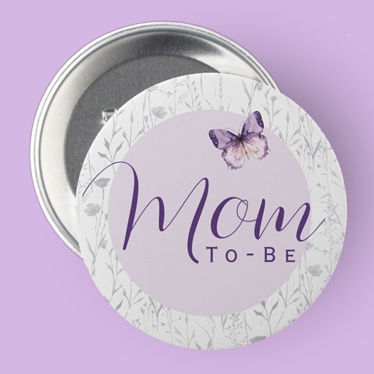 Schmetterling Baby Shower Mom To Be Button