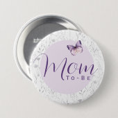 Schmetterling Baby Shower Mom To Be Button (Vorne & Hinten)
