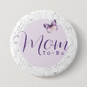 Schmetterling Baby Shower Mom To Be Button (Vorderseite)