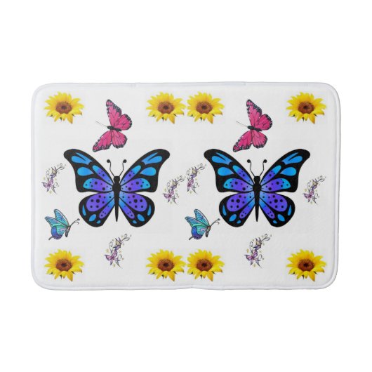 Schmetterling Badezimmer Badematte (Vorderseite)