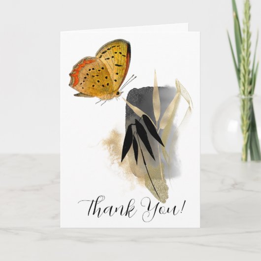 Schmetterling & Bambus Faltkarte Karte (Vorderseite)