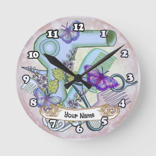 Schmetterling Beautician Runde Wanduhr