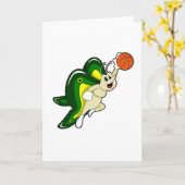 Schmetterling beim Basketball-Sport Karte (Gelbe Blume)
