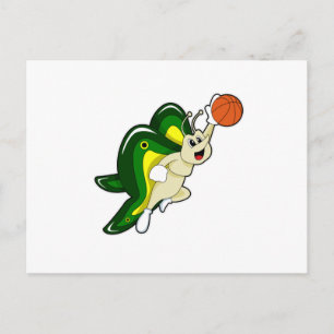 Schmetterling beim Basketball-Sport Postkarte