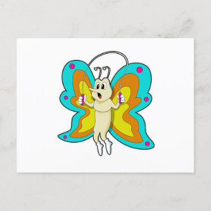 Schmetterling beim Springseil Fitness Postkarte