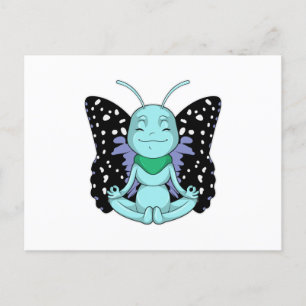 Schmetterling beim Yoga Beine Strecken Postkarte