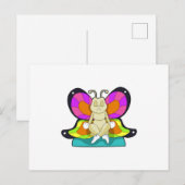 Schmetterling beim Yoga im Schneidersitz Postkarte (Vorne/Hinten)