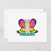 Schmetterling beim Yoga in Cross-Binary Postkarte (Vorne/Hinten)