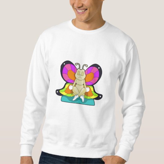 Schmetterling beim Yoga in Cross-Binary Sweatshirt (Vorderseite)