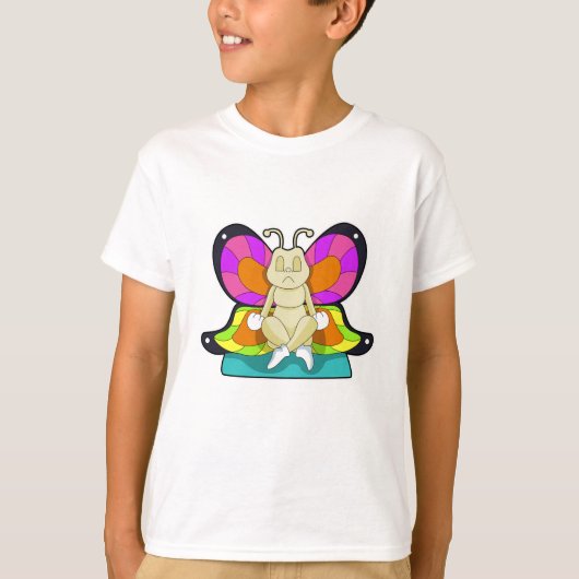 Schmetterling beim Yoga in Cross-Binary T-Shirt (Vorderseite)