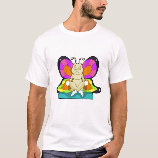 Schmetterling beim Yoga in Cross-Binary T-Shirt (Vorderseite)