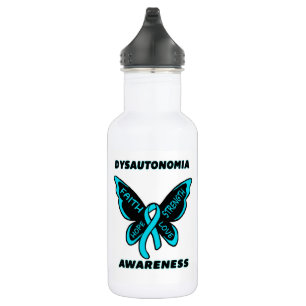 Schmetterling/Bewusstsein...Dysautonomie Edelstahlflasche
