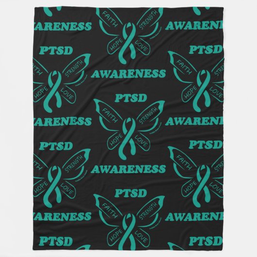 Schmetterling/Bewusstsein...PTSD Fleece Blanket (Vorderseite)