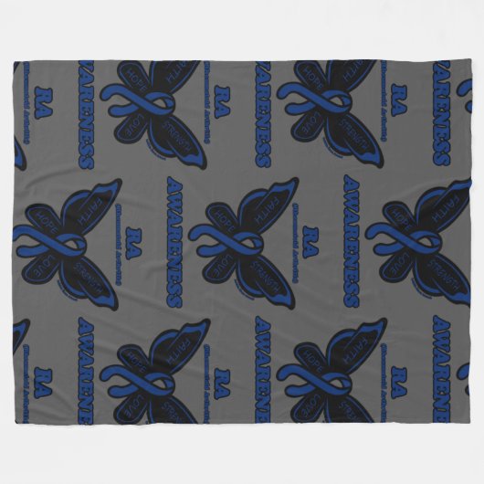 Schmetterling/Bewusstsein...Rheumatoide Arthritis Fleecedecke (Vorderseite (Horizontal))