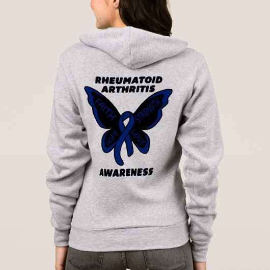 Schmetterling/Bewusstsein...Rheumatoide Arthritis Hoodie (Rückseite)