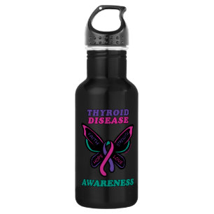 Schmetterling/Bewusstsein...Schilddrüsenkrankheit Edelstahlflasche