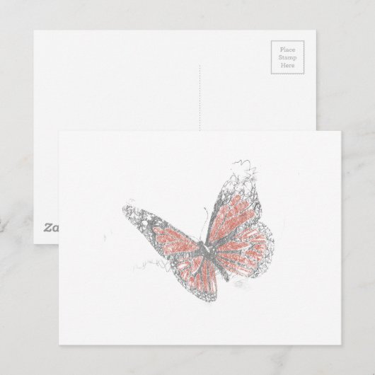 Schmetterling (Biro) Postkarte (Vorne/Hinten)