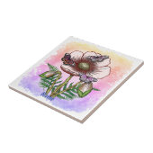 Schmetterling Blasser Mohn Fliese (Seite)