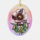 Schmetterling Blasser Mohn Keramik Ornament (Rechts)
