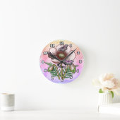 Schmetterling Blasser Mohn Runde Wanduhr (Zuhause)