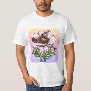 Schmetterling Blasser Mohn T-Shirt