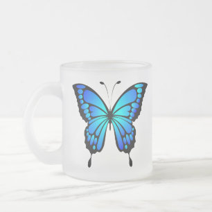 Schmetterling Blau Insekt Illustration-20284 T-Shi Mattglastasse
