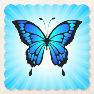 Schmetterling Blau Insekten Illustration-20284 Untersetzer
