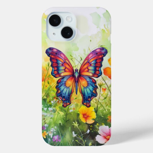 Schmetterling Blau Orange Flügel Case-Mate iPhone Hülle (Rückseite)