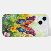 Schmetterling Blau Orange Flügel Case-Mate iPhone Hülle (Rückseite (Horizontal))